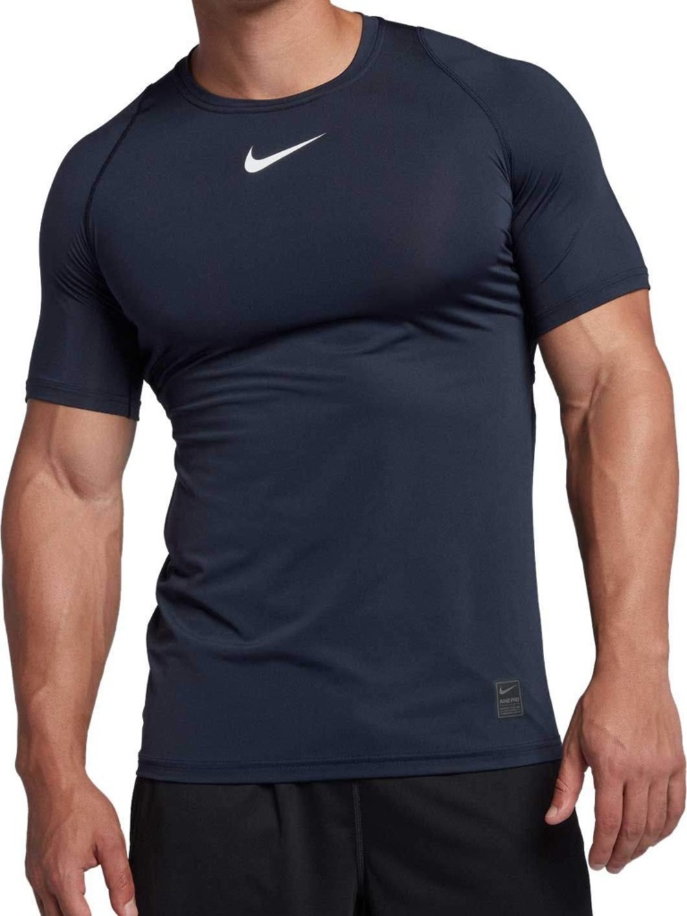 Nike Pro Dri-FIT Men’s Compression Training Shirt Navy Short Sleeve Medium